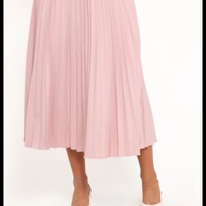 Nordstrom Soft Pink Pleated Midi Skirt